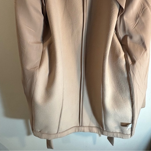 ELIZABETH and JAMES Sz L Coat Partly Lined Oversized Belted Peek Lapel Pockets - Picture 8 of 12